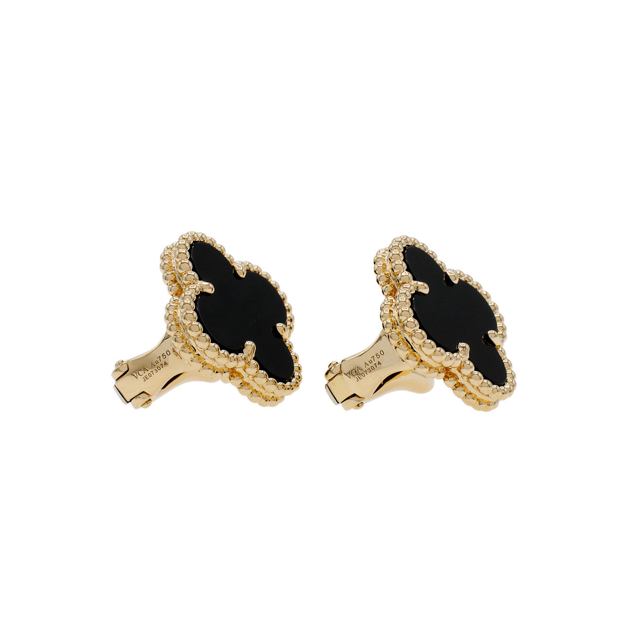 Pendientes Trébol Vintage Negros en Oro 18K