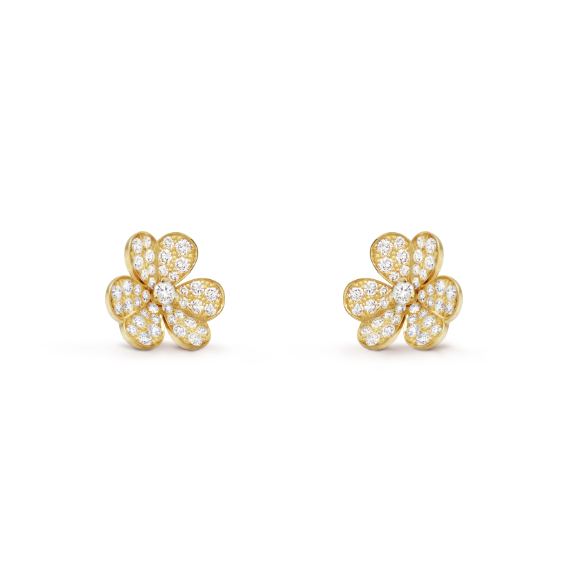 18K Yellow Gold Floral Small Model Earrings