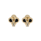 Pendientes Trébol Vintage Negros en Oro 18K