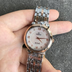 DEVILLE PRESTIGE 27MM QUARTZ ROSE GOLD STEEL DIAMOND NUMERALS