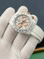 DAYTONA CUSTOM 40MM WHITE CERAMIC YELLOW WHITE DIAL