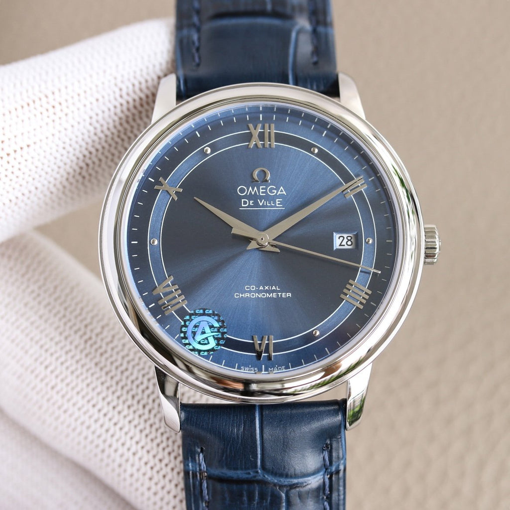 DE VILLE PRESTIGE 39.5 SILVER BLUE DIAL