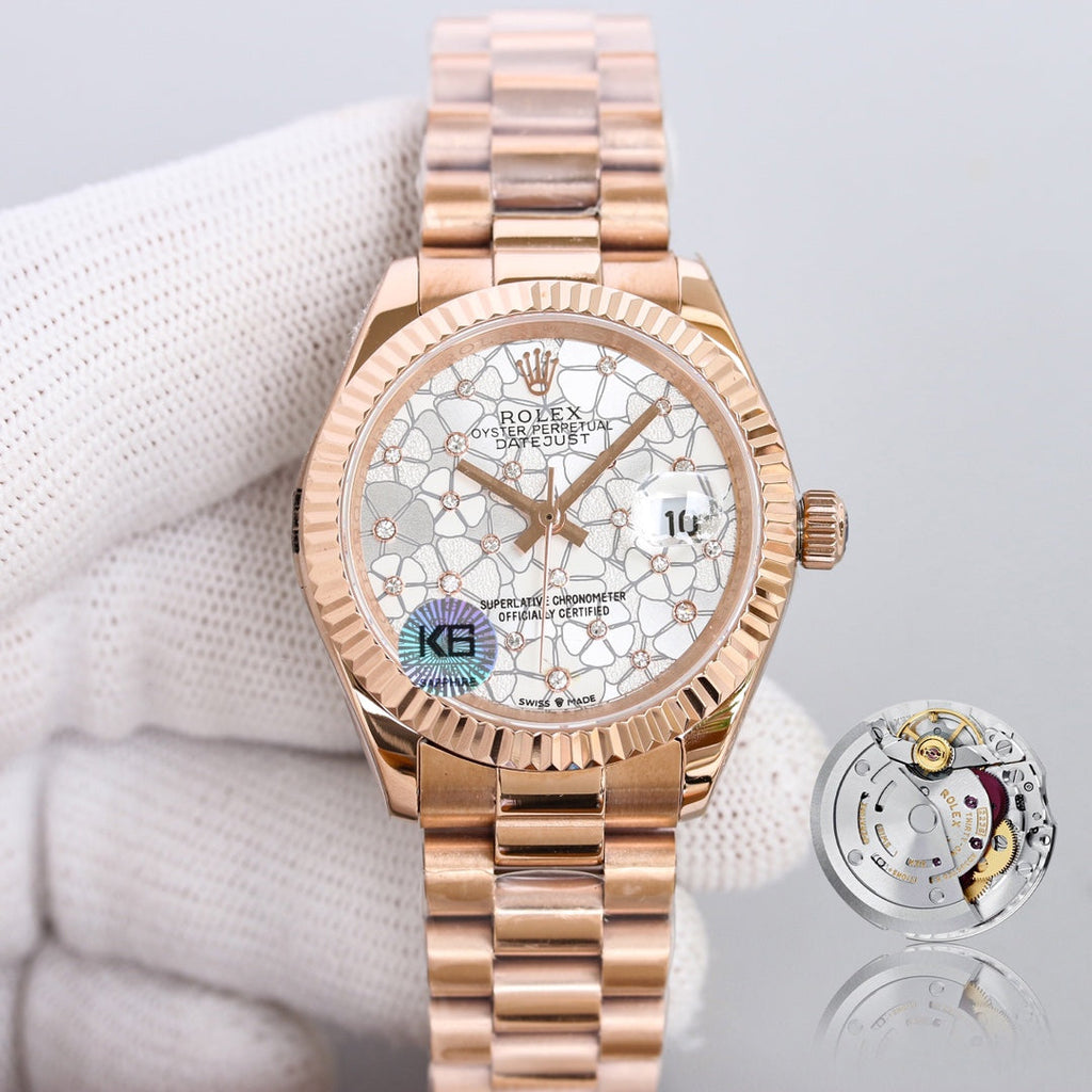 DATEJUST 31 PINK GOLDGREY DIAL