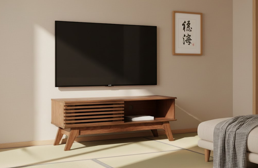 TOLEDO テレビボード ダークブラウン レトロ調 木製テレビ台 スライド扉 幅120cm