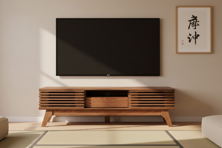 DETROIT テレビボード ダークブラウン 木製 TVスタンド 収納付き・配線孔あり ～70型対応