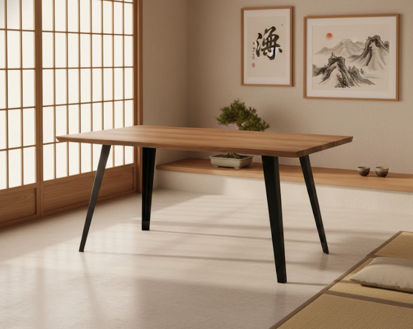 WITNEY ダイニングテーブル ダークブラウン 160×90cm 長方形 MDF天板 メタル脚