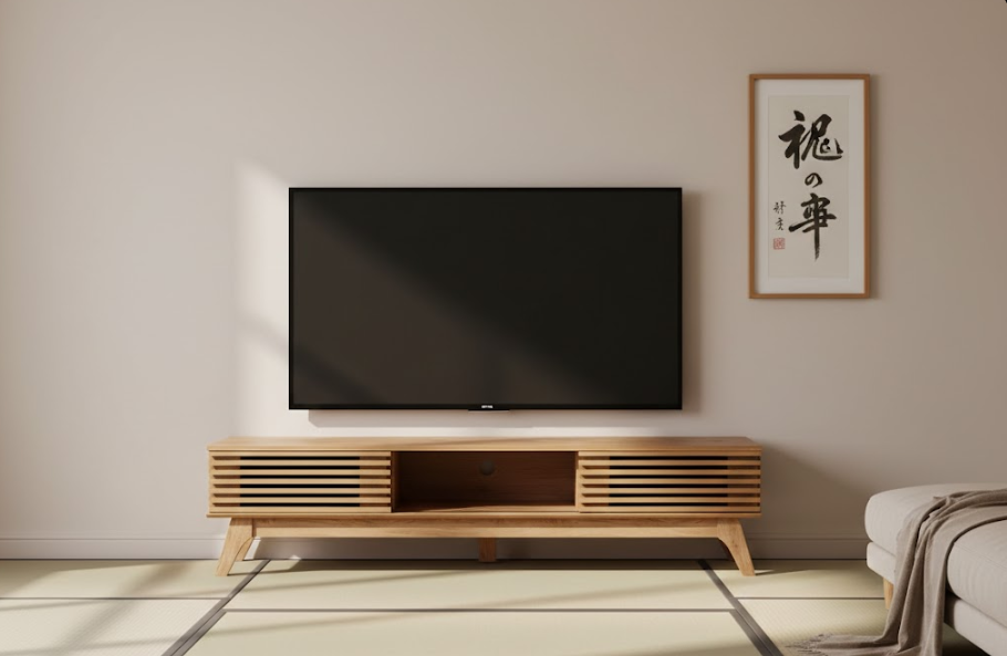 TOLEDO テレビボード ブラウン レトロ木製テレビ台 スライド扉・配線収納付き 耐荷重80kg