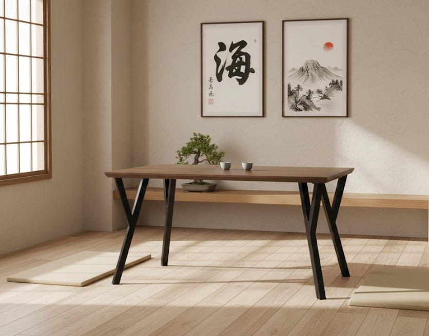 BRAVO ダイニングテーブル ダークブラウン 140×80cm 長方形 MDF天板 メタル脚