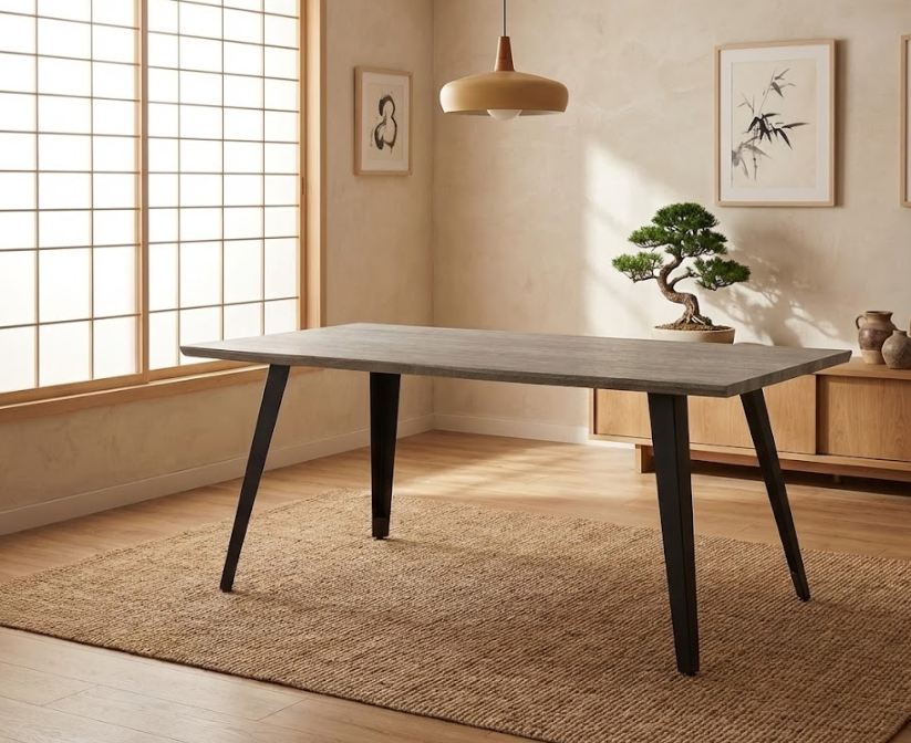 WITNEY ダイニングテーブル グレー 160×90cm