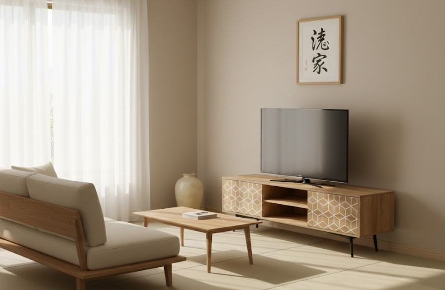 TORVI テレビボード ライトブラウン 収納付き メディアユニット キャビネット＆棚 幅160cm ～70型対応