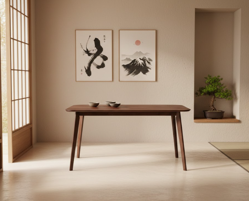 EPHRATA ダイニングテーブル ダークマホガニー 150×90cm 長方形 マホガニー調突板 6人用