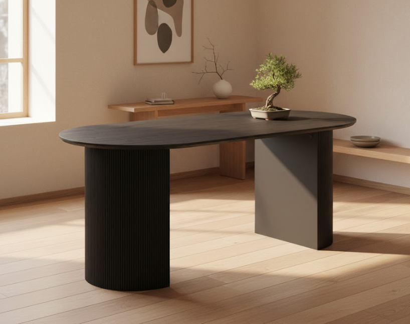 SAVORY ダイニングテーブル ブラック 180×90cm