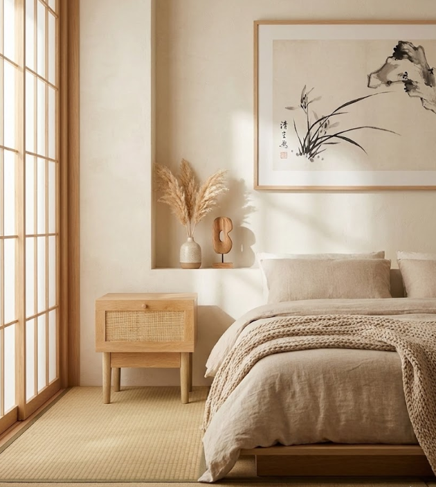 NIVO ニヴォ ナイトテーブル 1引き出し ラタン前面 ライトブラウン