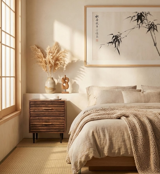 KEITH キース ナイトテーブル 2引き出し ダークブラウン モダン収納付き