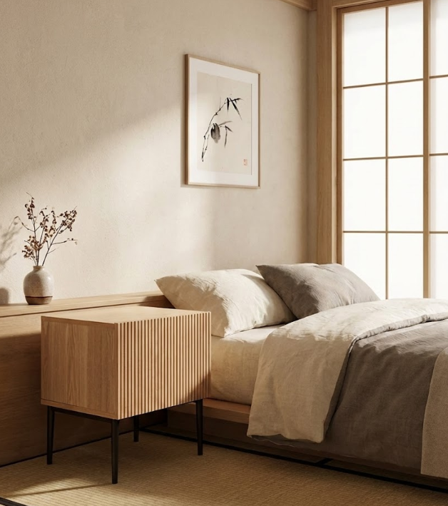 BLYTHE ブライス ナイトテーブル 1引き出し ライブドフロント ナチュラルアッシュ材 48×40×50cm