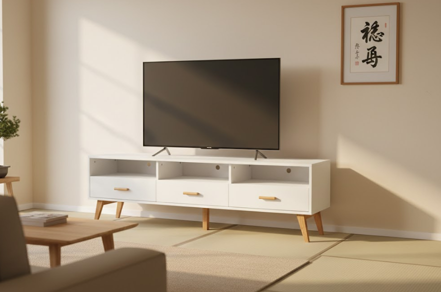 LIBERTY テレビボード ホワイト 幅180cm｜引き出し・棚付き モダンTV台（～75インチ対応）