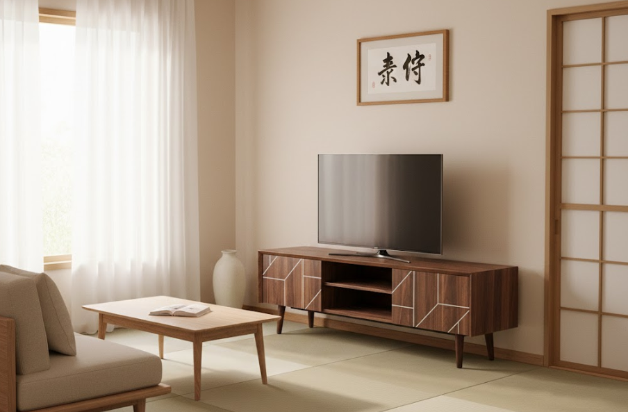 FRANKLIN テレビボード ダークブラウン｜収納付きレトロデザインTVキャビネット（最大70インチ対応）