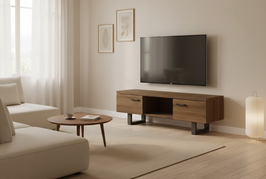 TIMBER テレビボード ダークブラウン インダストリアル調 収納付き テレビ台 ～65型対応