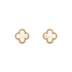 CLOVER MEDIUM GOLD MOP STUD EARRINGS