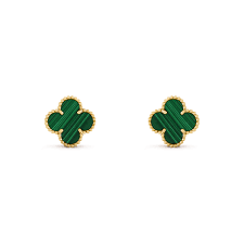 Green Clover Stud Earrings for Women – Gold Plated Minimalist Jewelry