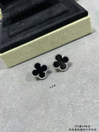 Pendientes Trébol Vintage Negros en Oro 18K
