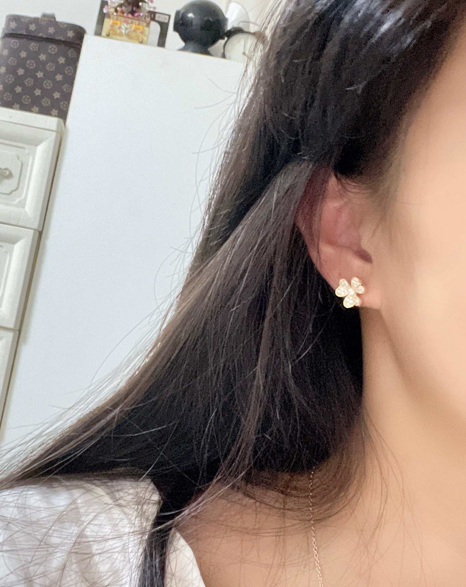 18K Yellow Gold Floral Small Model Earrings