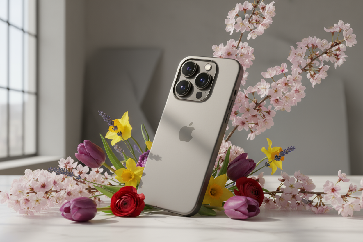 iphone 17 promax and flower