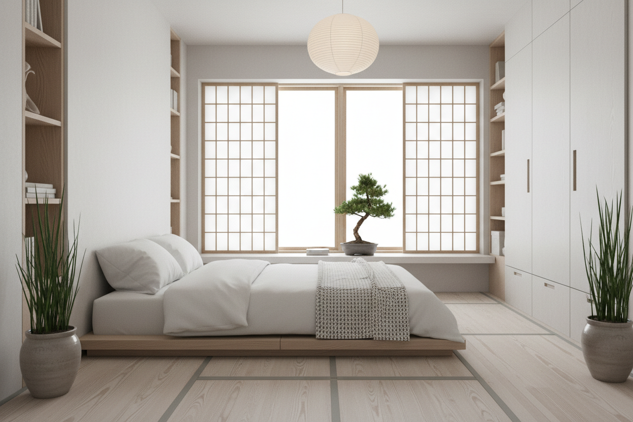nội thất phòng ngủ scandivian japan