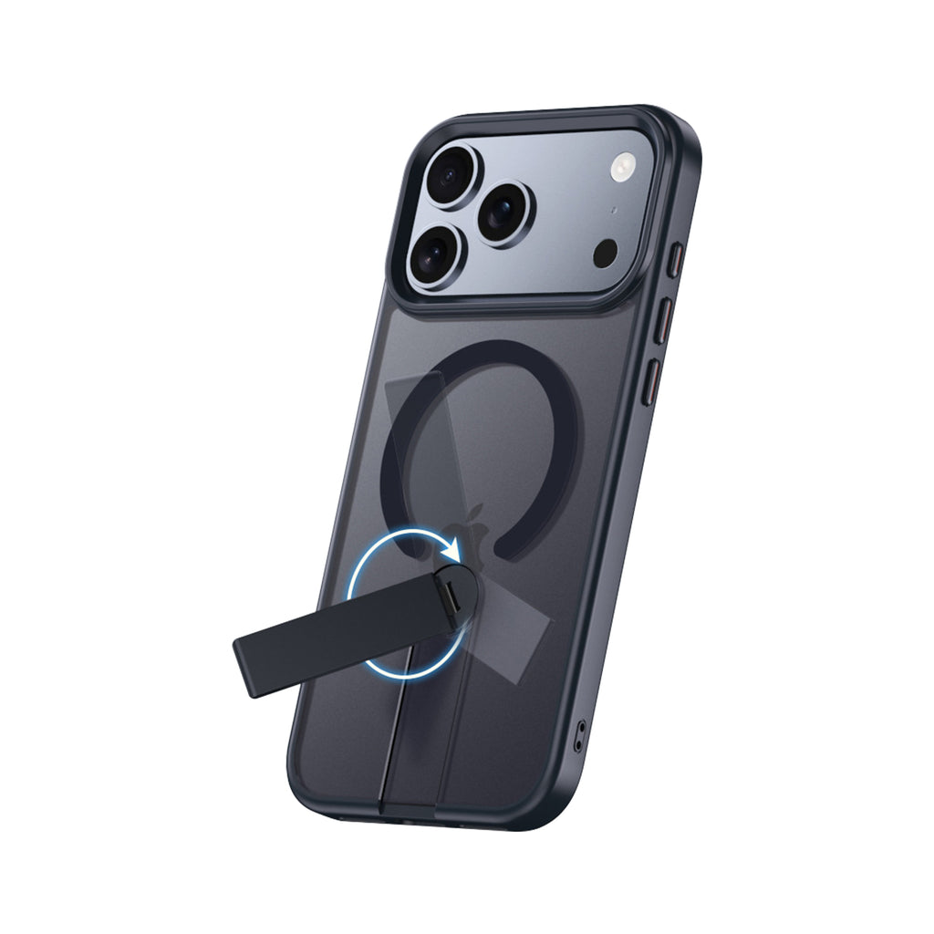 iPhone 17 Pro Max 用 360度回転スタンド付き耐衝撃スマホケース