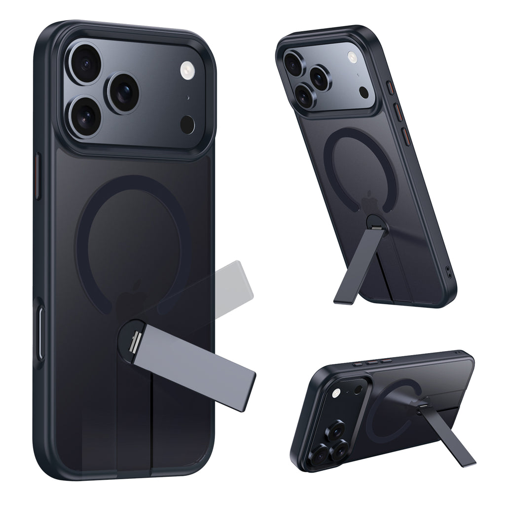 iPhone 17 Pro Max 用 360度回転スタンド付き耐衝撃スマホケース