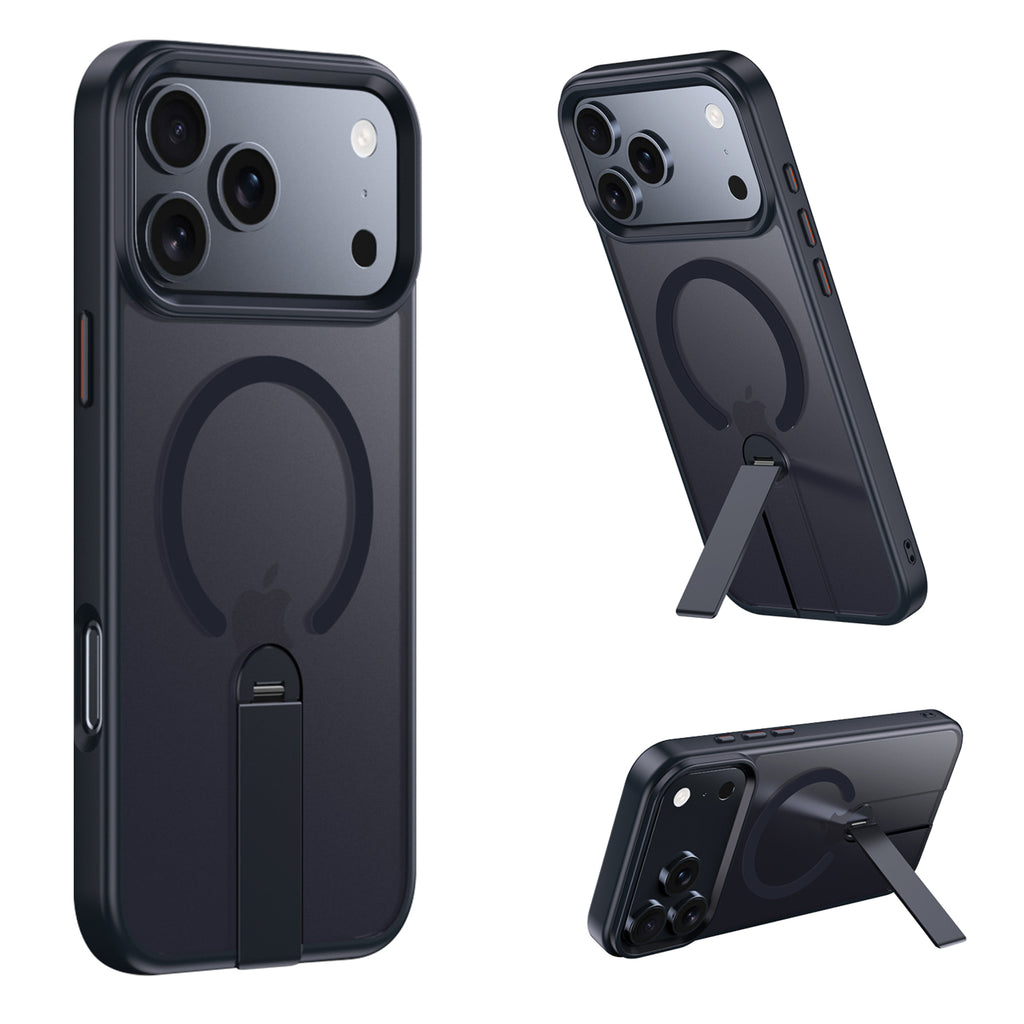 iPhone 17 Pro Max 用 360度回転スタンド付き耐衝撃スマホケース