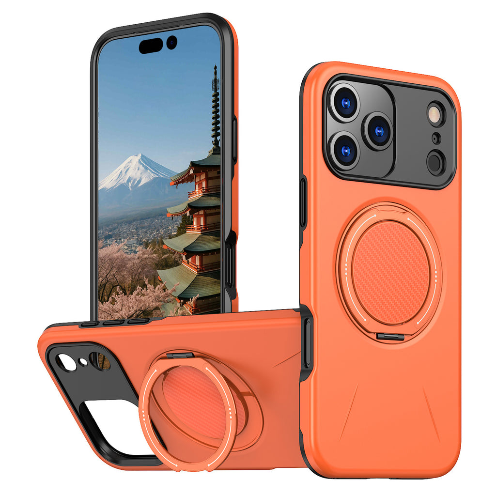 iPhone 17 Pro Max 用 360度回転スタンド付き耐衝撃スマホケース