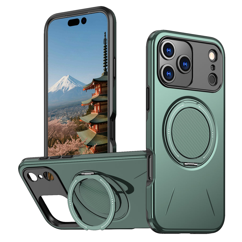 iPhone 17 Pro Max 用 360度回転スタンド付き耐衝撃スマホケース