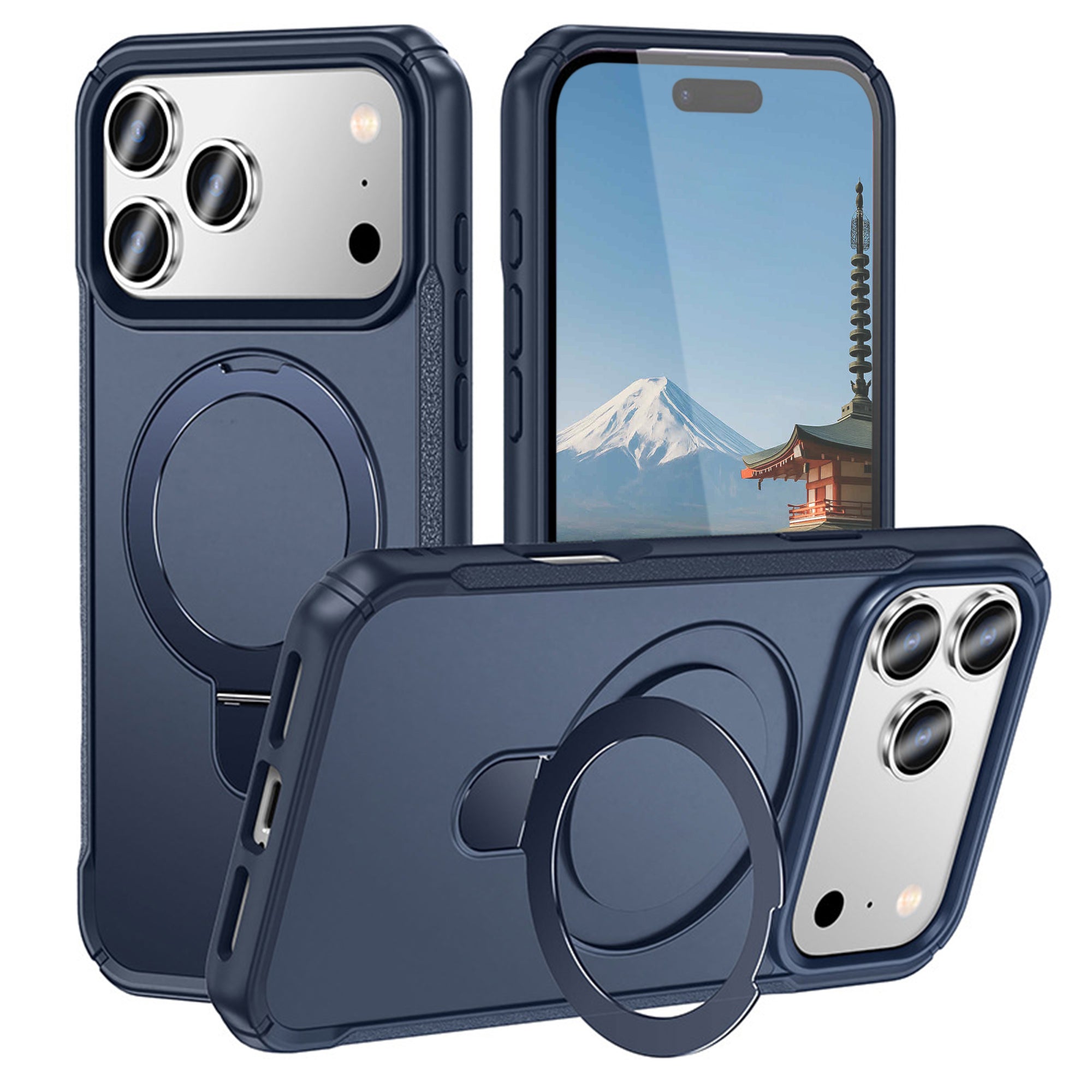 iPhone 17 Pro Max ケース MagSafe対応 360°リングスタンド付き 耐衝撃 マットカラー LILAS SHENSHINE