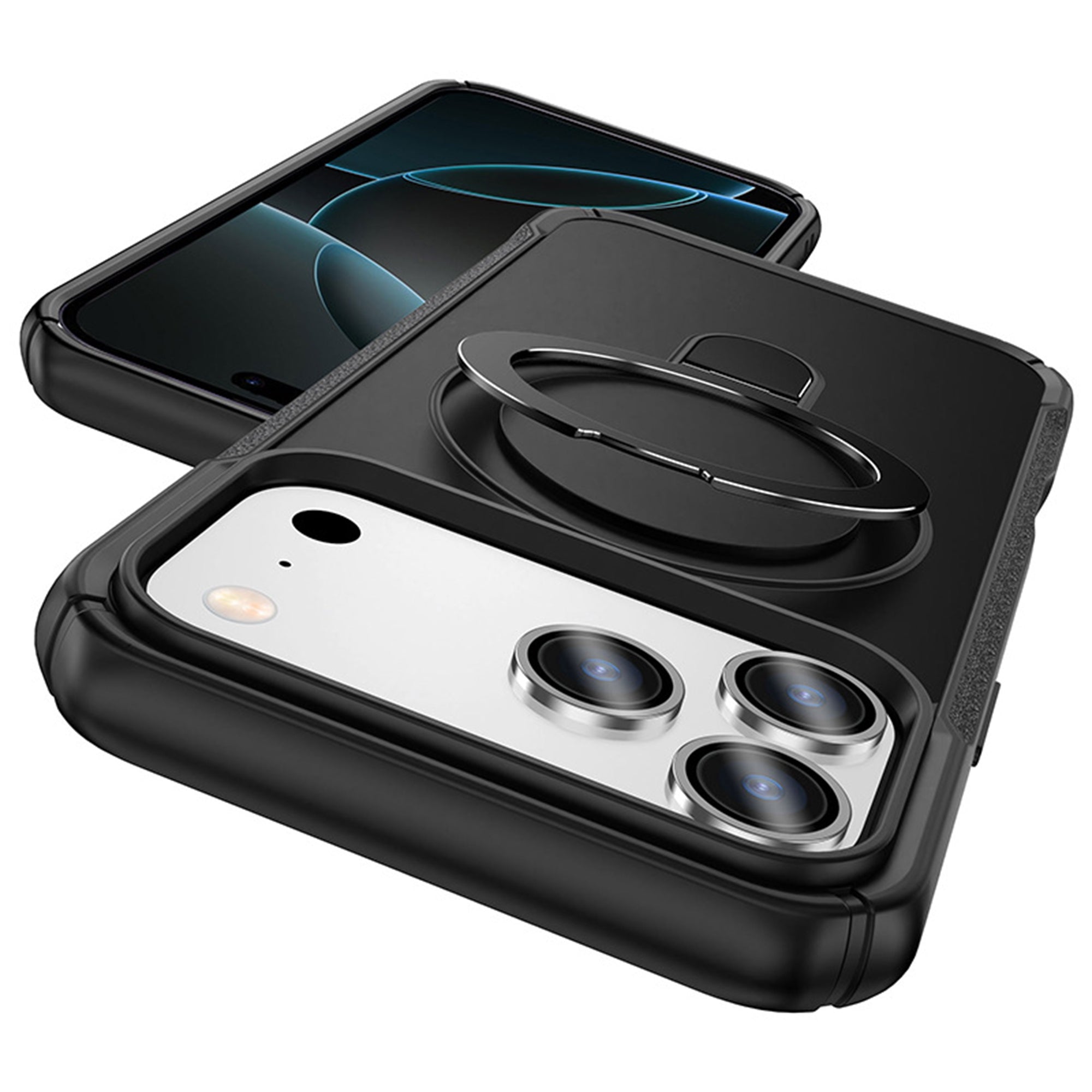 iPhone 17 Pro Max ケース MagSafe対応 360°リングスタンド付き 耐衝撃 マットカラー LILAS SHENSHINE