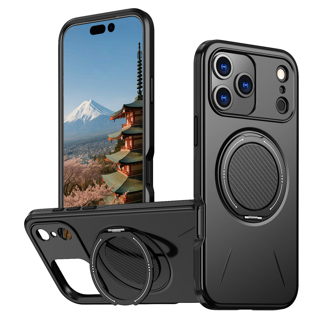 iPhone 17 Pro Max 用 360度回転スタンド付き耐衝撃スマホケース