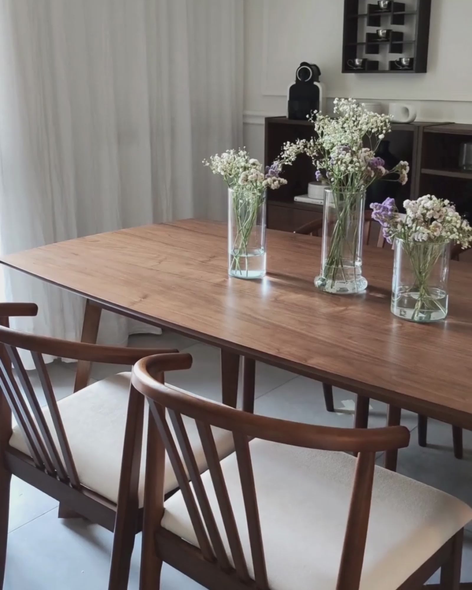 CRAIG 木製ダイニングチェア 2脚セット（ダークブラウン／ベージュ）