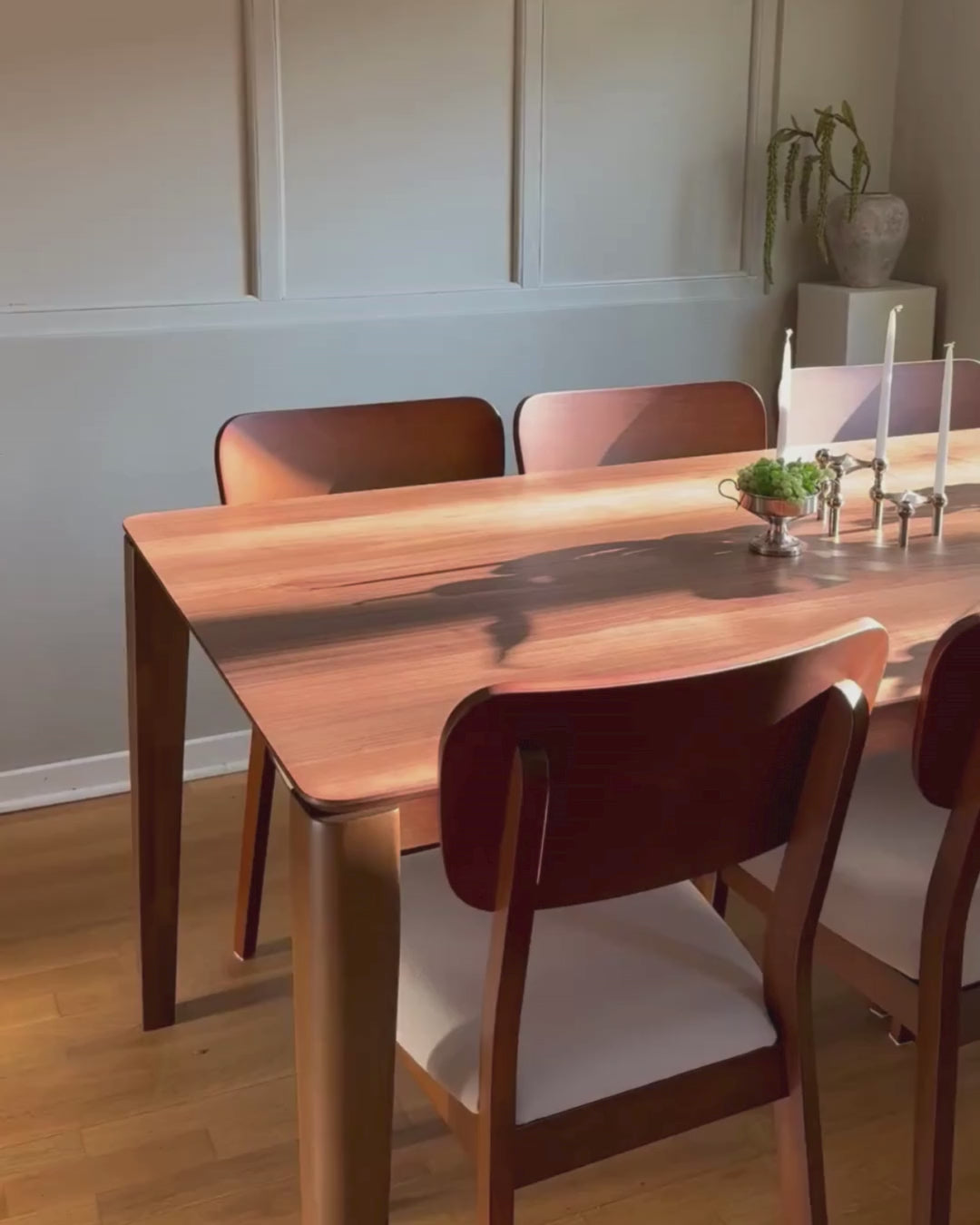 LOTTIE ダイニングテーブル ダークブラウン 160×90cm 長方形 ウォールナット調突板 6人用