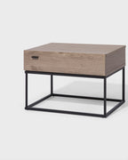 CAIRO カイロ ナイトテーブル 1引き出し インダストリアル コンクリート調 ライトブラウン メタルフレーム