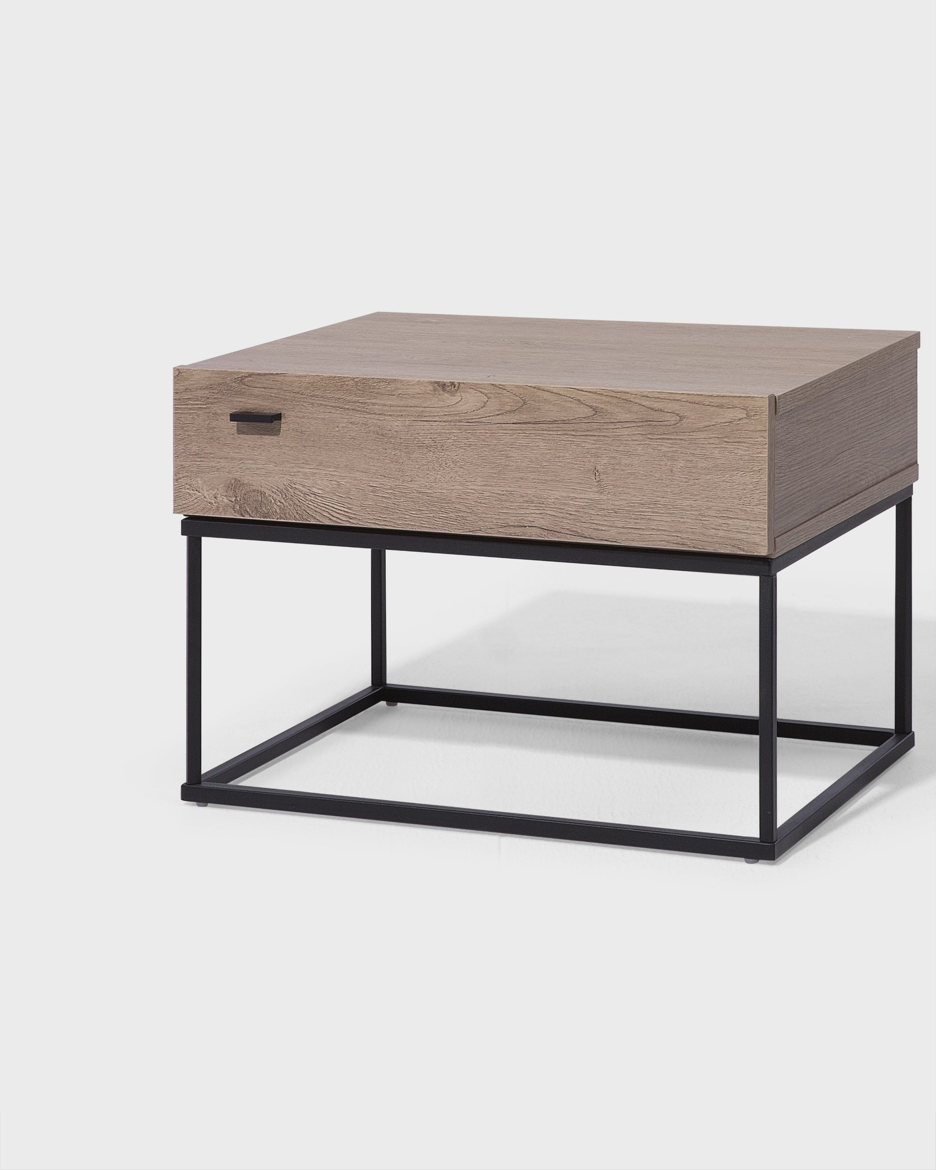 CAIRO カイロ ナイトテーブル 1引き出し インダストリアル コンクリート調 ライトブラウン メタルフレーム