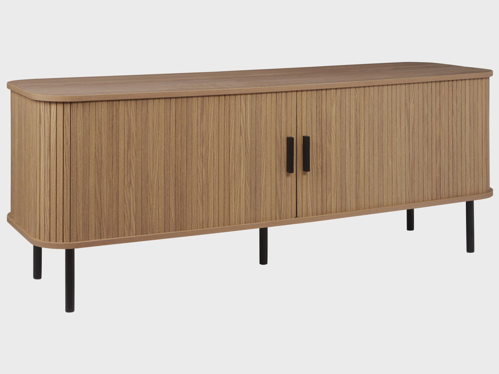 BRADLEY テレビボード ブラウン レトロ調 スライド扉 メディアキャビネット ～54型対応 幅150cm