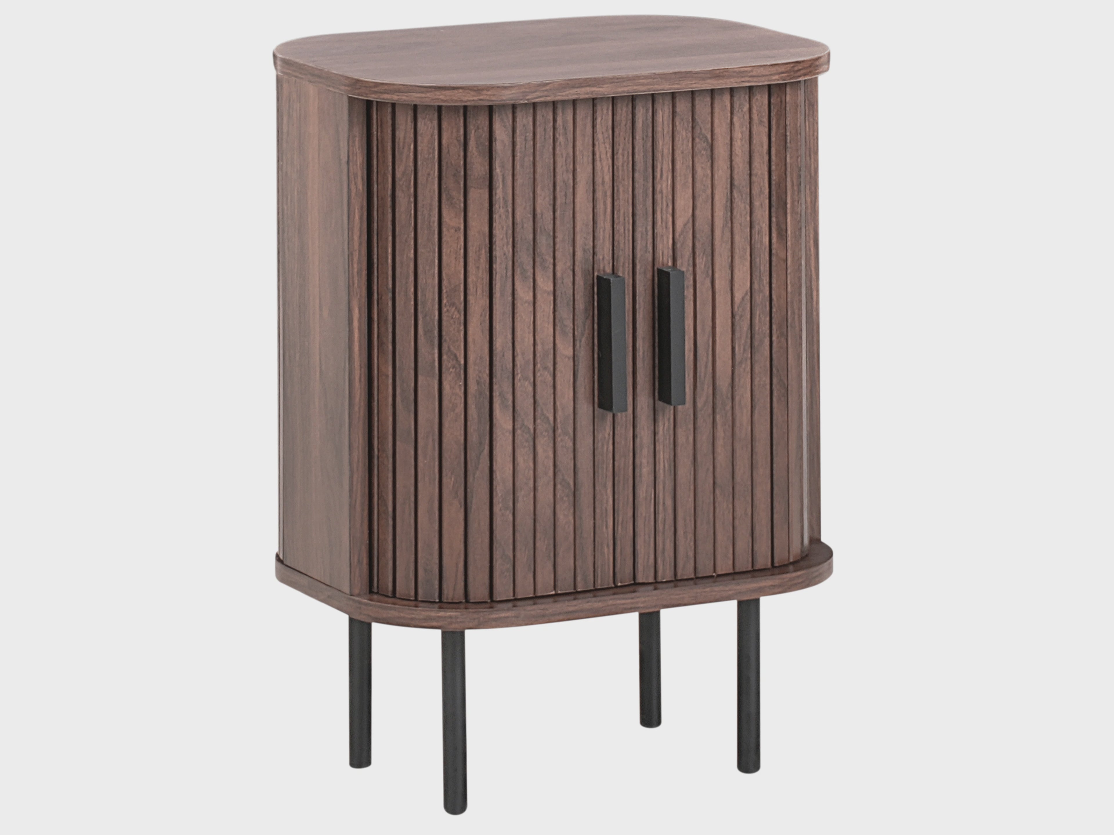 BRADLEY ブラッドリー ナイトテーブル ダークブラウン 引き戸付き レトロ収納 MDF・パイン材 40×30×55cm