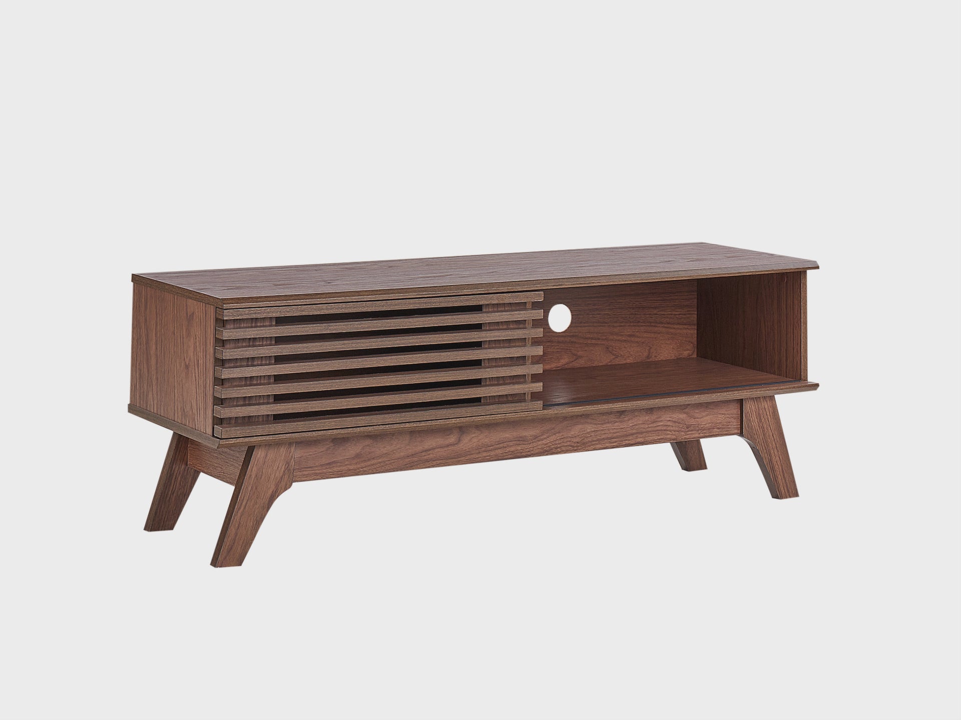 TOLEDO テレビボード ダークブラウン レトロ調 木製テレビ台 スライド扉 幅120cm