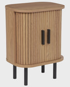 BRADLEY ブラッドリー ナイトテーブル ブラウン 引き戸付き レトロ収納 MDF・パイン材 40×30×55cm