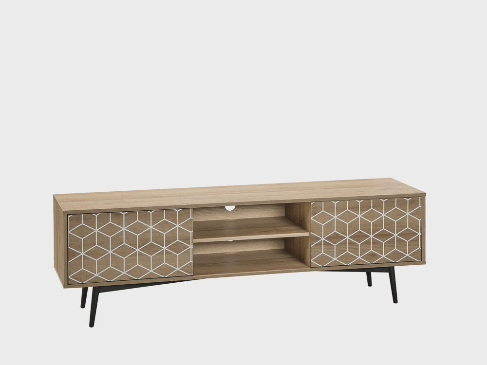 TORVI テレビボード ライトブラウン 収納付き メディアユニット キャビネット＆棚 幅160cm ～70型対応