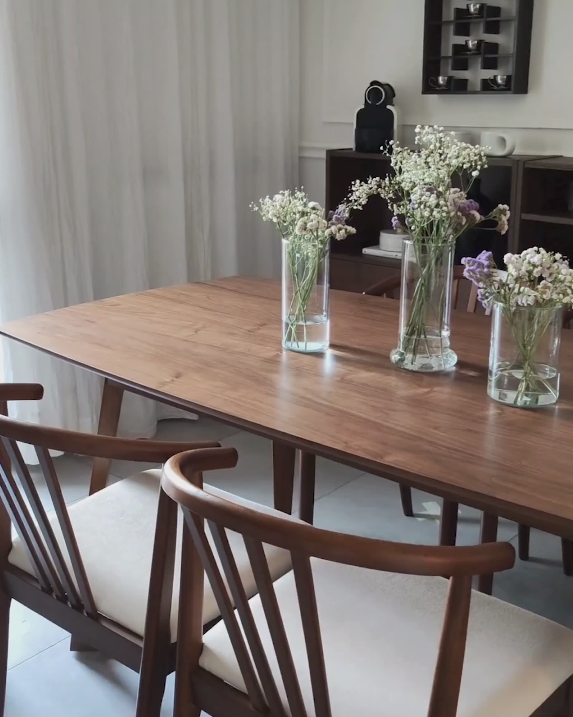 HUXTER ダイニングテーブル ダークウォールナット 180×90cm 長方形 ウォールナット調突板 ラバーウッド脚