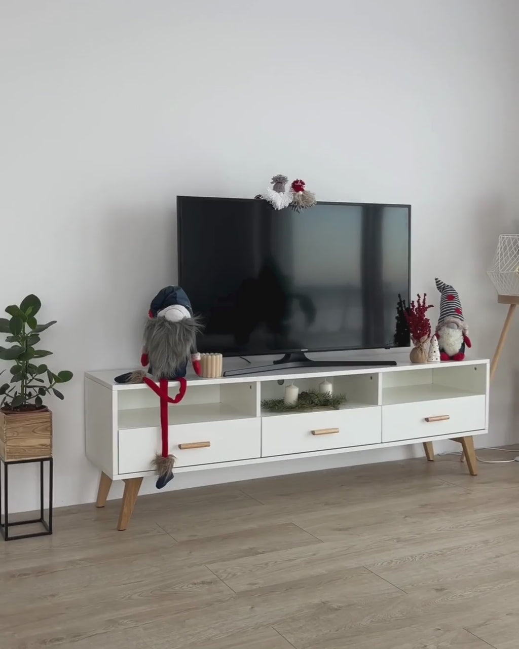 LIBERTY テレビボード ホワイト 幅180cm｜引き出し・棚付き モダンTV台（～75インチ対応）