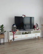 LIBERTY テレビボード ホワイト 幅180cm｜引き出し・棚付き モダンTV台（～75インチ対応）