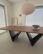 SINTRA ダイニングテーブル ダークブラウン 200×100cm MDF天板 メタルベース