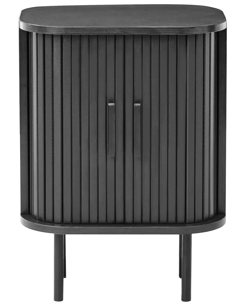 BRADLEY ブラッドリー ナイトテーブル ブラック 引き戸付き レトロ収納 MDF・パイン材 40×30×55cm